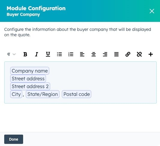 Buyer Company Config